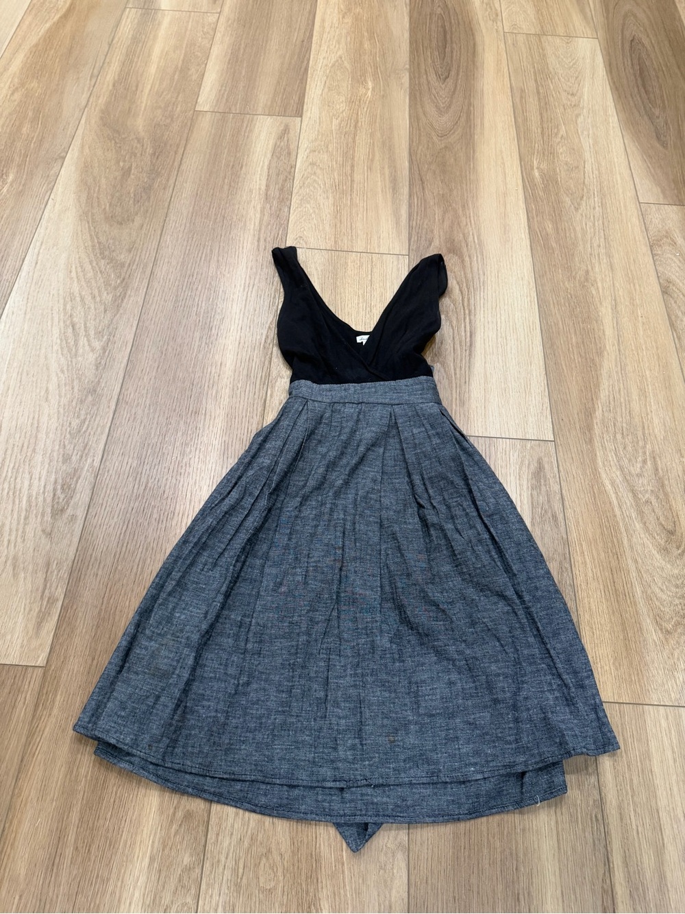 Derek Heart Black & Gray Two-Tone Pleated Women's Skirt Dress